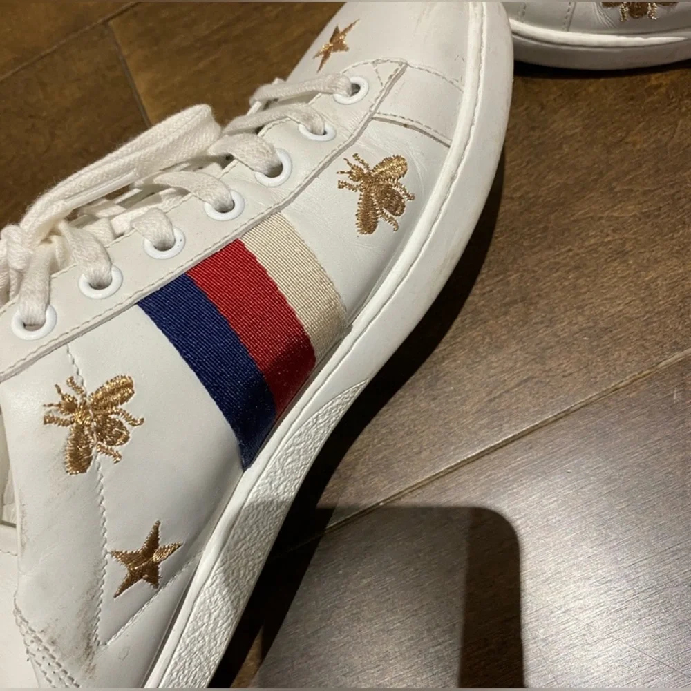 GUCCI women’s Ace Bees and Star Soft Heel size 37 - Picture 5 of 11
